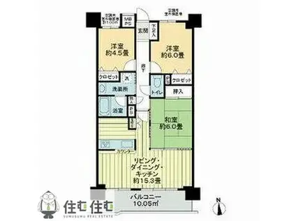 ライオンズシティ豊田(3LDK/2階)の間取り写真