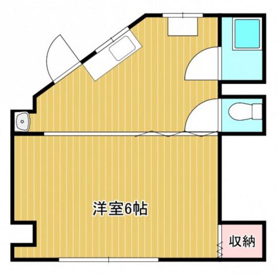 黒住ビル(1K/3階)の間取り写真