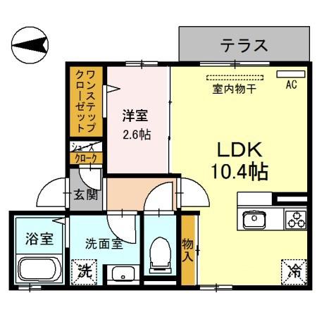 ビーバーズハウスII(1LDK/1階)の間取り写真