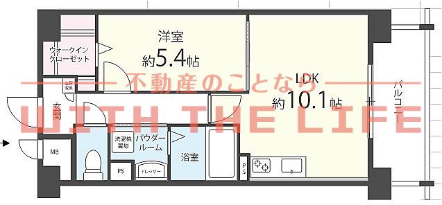 ラフレシーサ医大通(1LDK/9階)の間取り写真