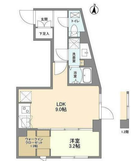 ウェルスクエア西大井(1LDK/3階)の間取り写真