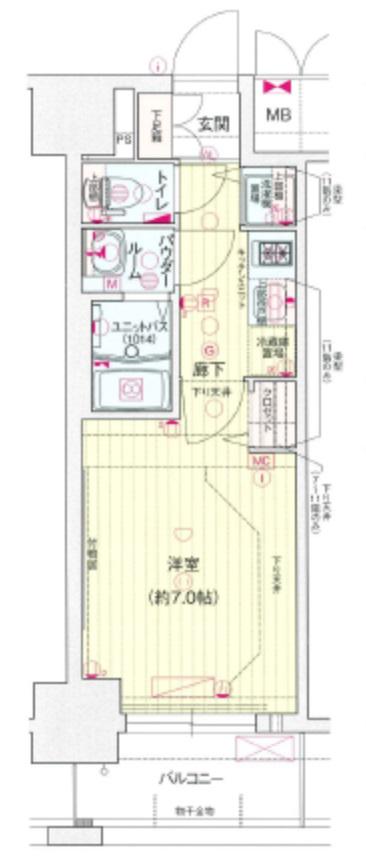 プレサンス大阪福島シエル(1K/5階)の間取り写真
