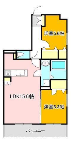 VENT VERT 感田(2LDK/1階)の間取り写真
