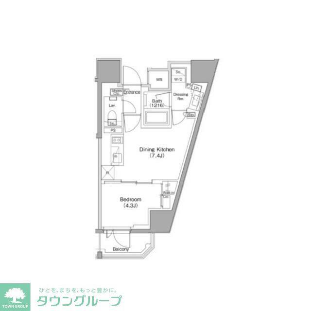 ザ・パークハビオ南大井(1DK/5階)の間取り写真