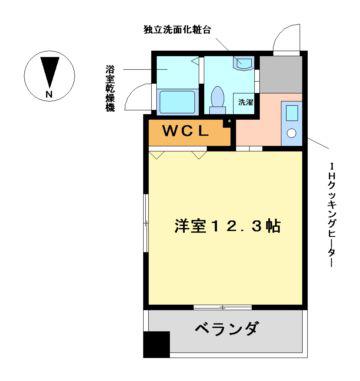 リバーフロントレジデンス(1K/5階)の間取り写真