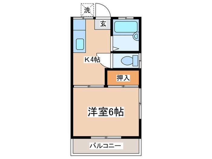 コーポはま乃(1K/2階)の間取り写真