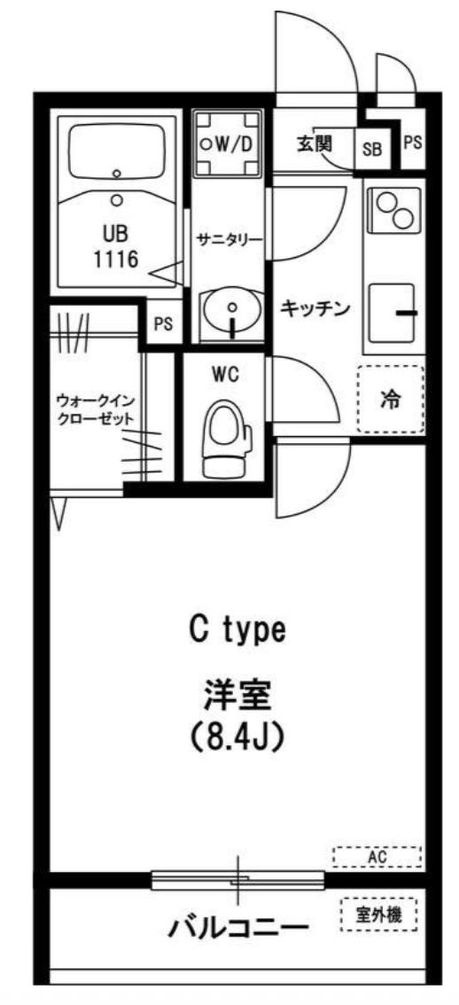 リブリ・MIYABI(1K/1階)の間取り写真