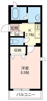 ベルーガ(1K/2階)の間取り写真