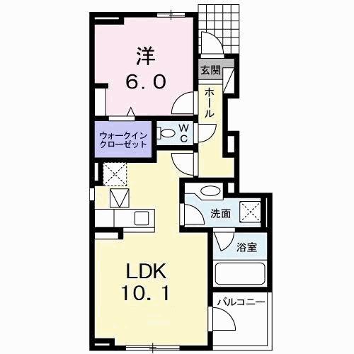 チェレステ B(1LDK/1階)の間取り写真