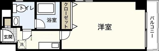 アンプレッシオン十日市(1K/6階)の間取り写真