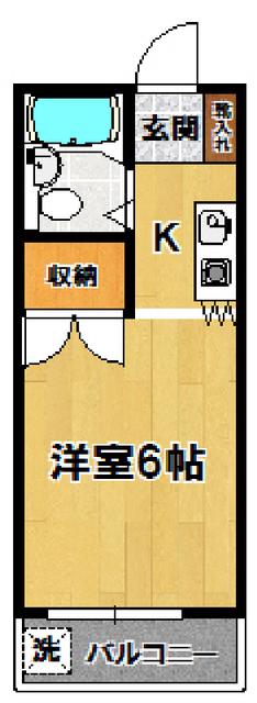 ロイヤルハイツ(1K/2階)の間取り写真