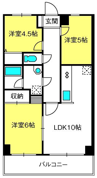 STレジデンス(3LDK/3階)の間取り写真
