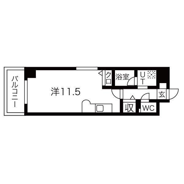 ビュークレスト塩原(ワンルーム/4階)の間取り写真