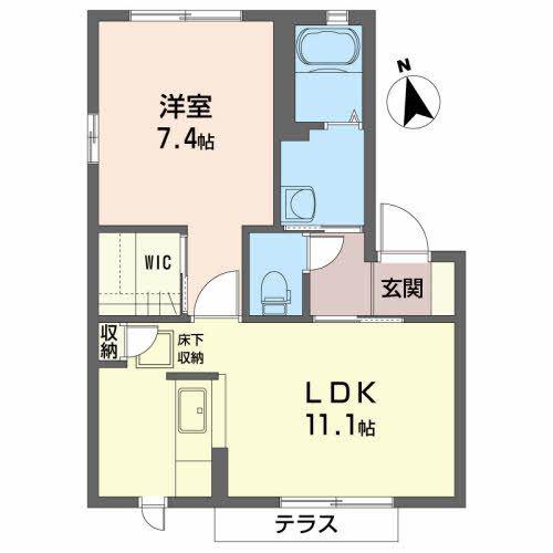レジューム・ソーア(1LDK/1階)の間取り写真