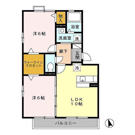 オッツ幸(2LDK/3階)の間取り写真