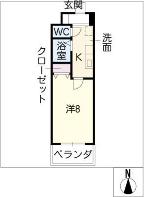 クレスト本山(1K/10階)の間取り写真