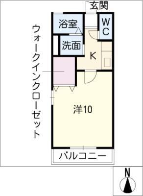 ヴァルム(1K/2階)の間取り写真