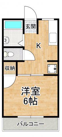 リックス(1K/2階)の間取り写真