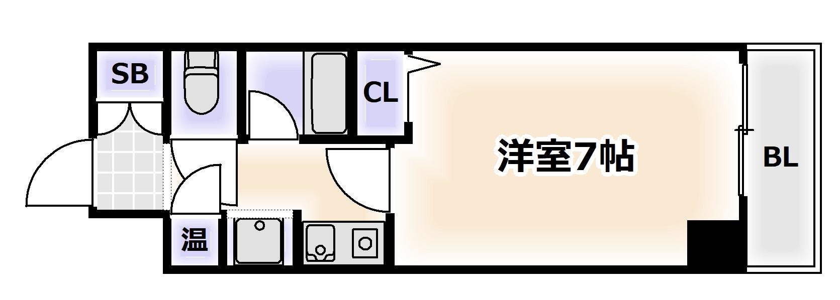 アーバンエース日本橋パル(1K/3階)の間取り写真