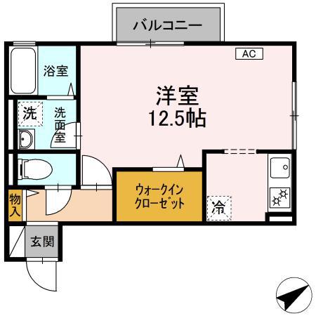 ソブリオ(ワンルーム/2階)の間取り写真