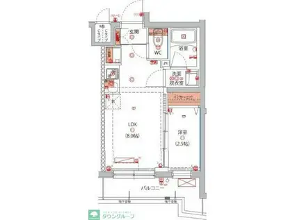 東京八広THE SKYレジデンス(1LDK/1階)の間取り写真