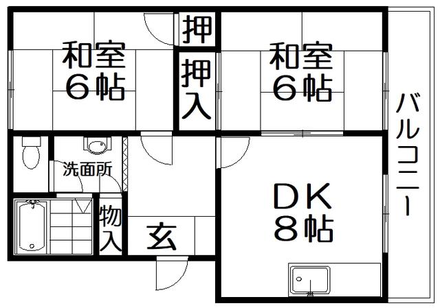 船戸マンション(2DK/3階)の間取り写真