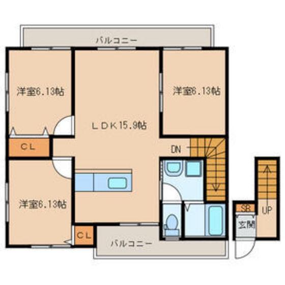 リバメゾンA棟(3LDK/2階)の間取り写真