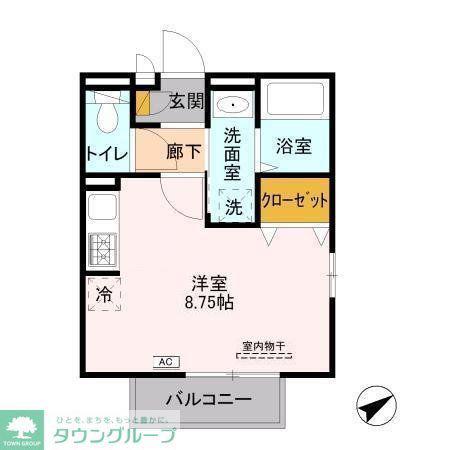 キャトルセゾン(ワンルーム/1階)の間取り写真