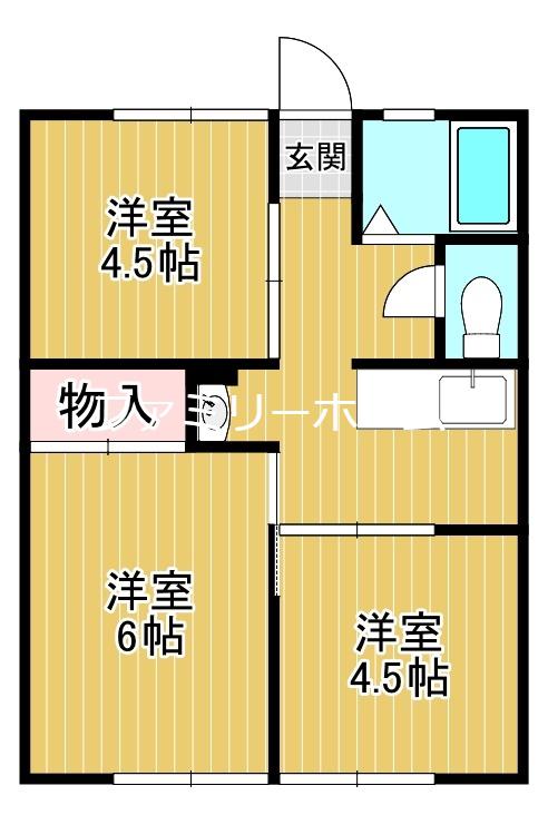 サカイハイツ(3DK/2階)の間取り写真