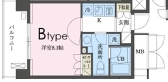 ガレリア東新宿(1K/5階)の間取り写真