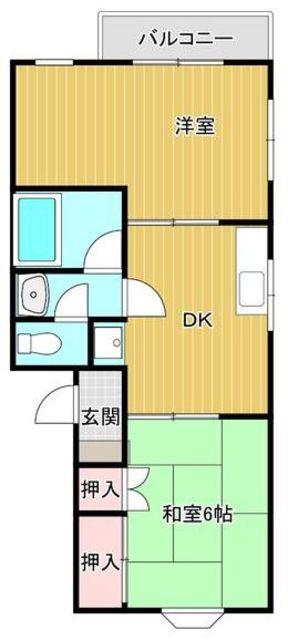 リバケープルーム(2DK/1階)の間取り写真