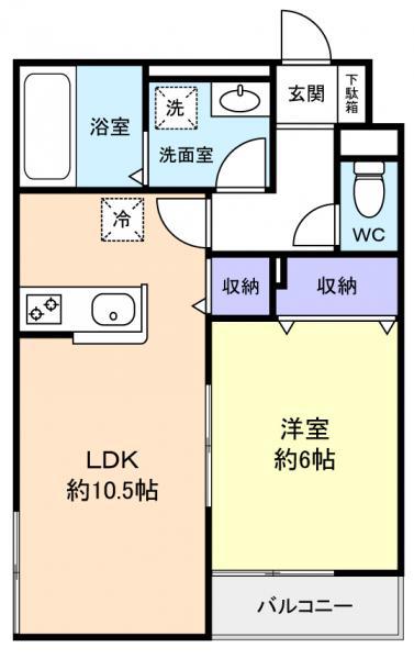 BELLE LEAD 幕張本郷(1LDK/1階)の間取り写真