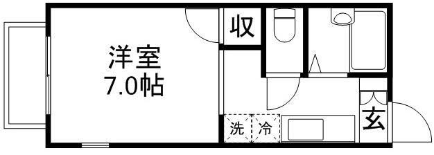 TK21(1K/1階)の間取り写真