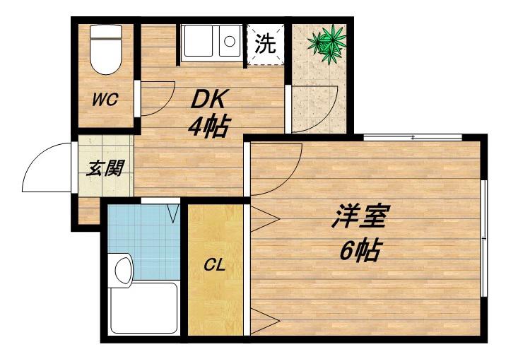 メルベーユ谷町(1DK/5階)の間取り写真