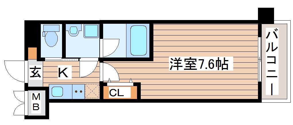 デュオフィール仙台駅東(1K/7階)の間取り写真