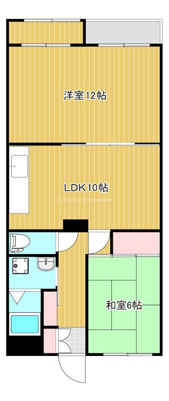 マンション アイビス(2LDK/6階)の間取り写真