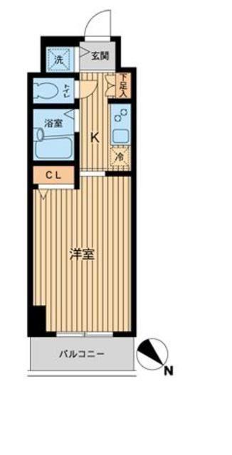 エイチエフ東神田レジデンス(1K/9階)の間取り写真