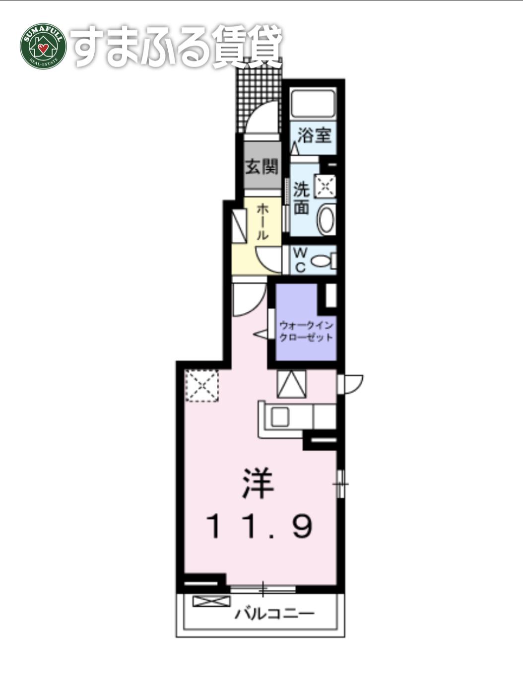 グレースハイツSII(ワンルーム/1階)の間取り写真