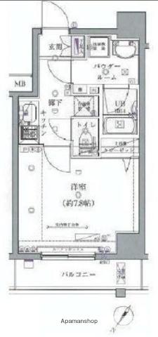スパシエベルタ横浜(1K/4階)の間取り写真