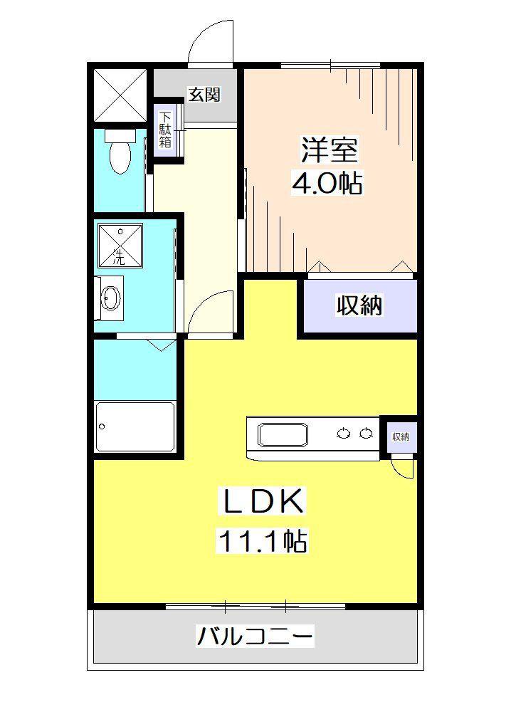 CUESTA M(1LDK/3階)の間取り写真