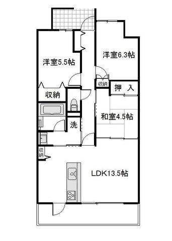 アルファステイツ野田II(3LDK/11階)の間取り写真