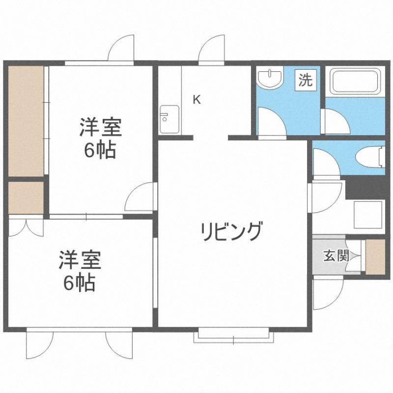  オリーブ34 (2LDK/1階)の間取り写真