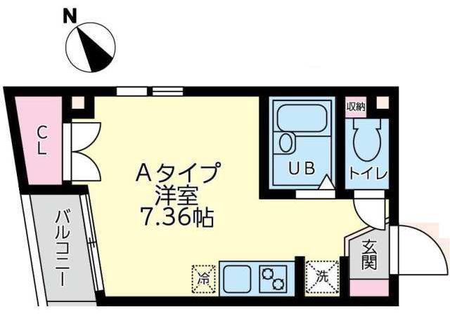 フェリス西大井(ワンルーム/4階)の間取り写真