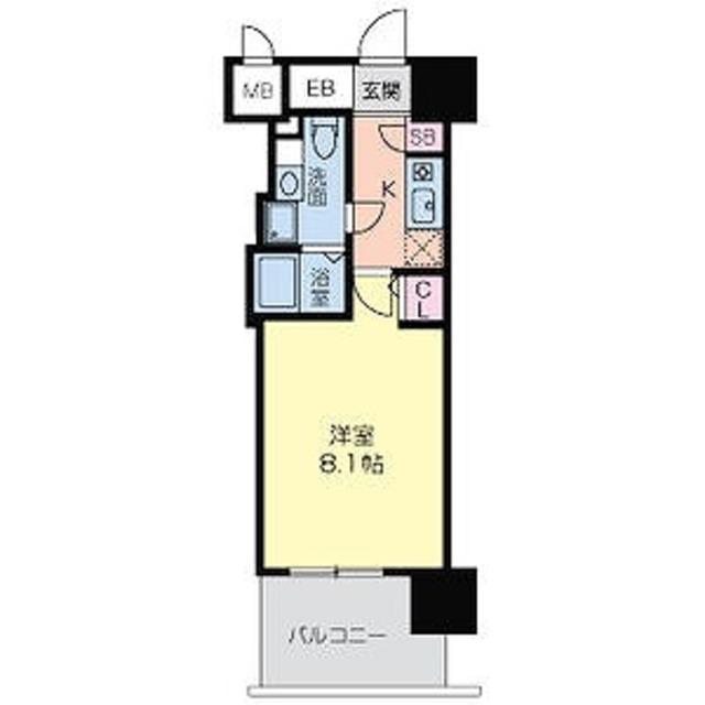 グラマシー京橋(1K/2階)の間取り写真