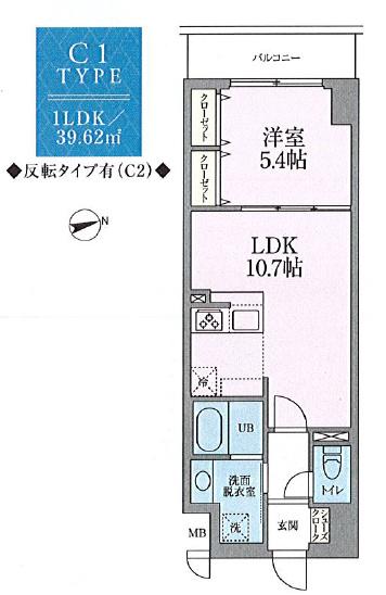 LA・GLYCINE(1LDK/6階)の間取り写真
