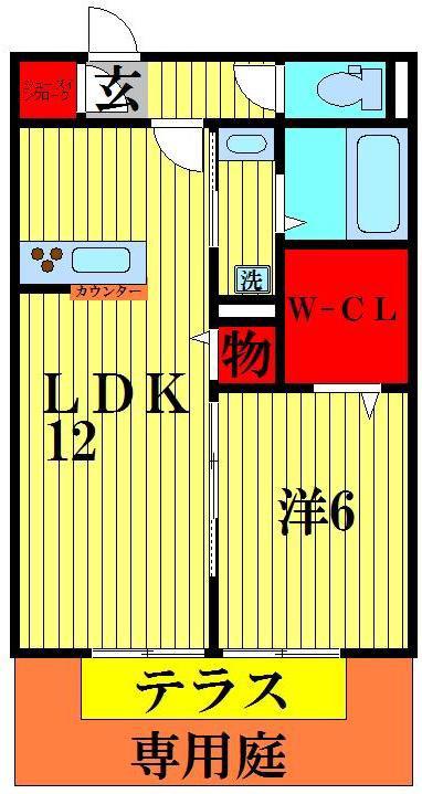 ソフィアリベール(1LDK/1階)の間取り写真