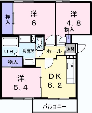 グレースフル(3DK/3階)の間取り写真