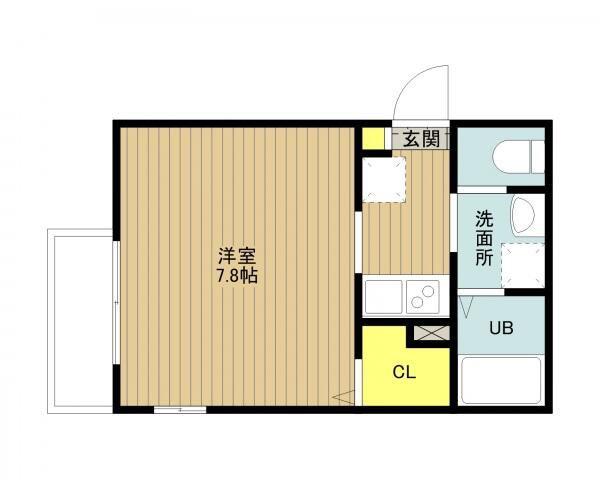 AUBE鳩ヶ谷本町(1K/2階)の間取り写真