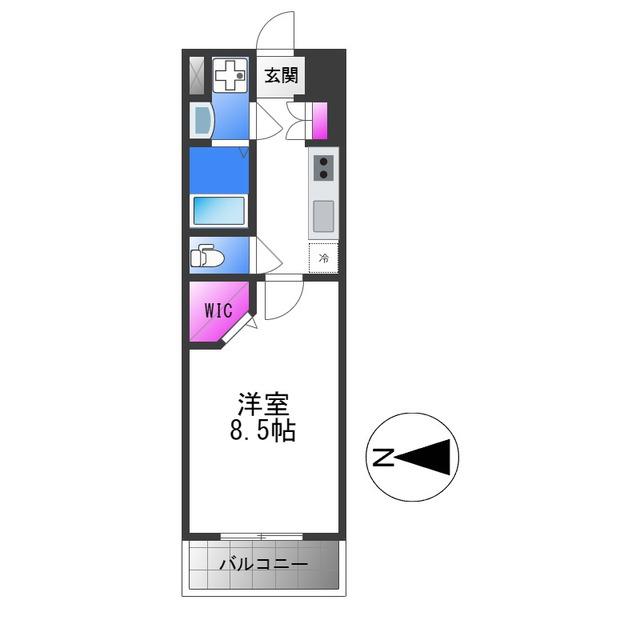 JPレジデンス大阪城東4(1K/2階)の間取り写真