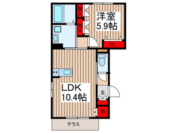 メゾン・ベル・アンジュ(1LDK/1階)の間取り写真